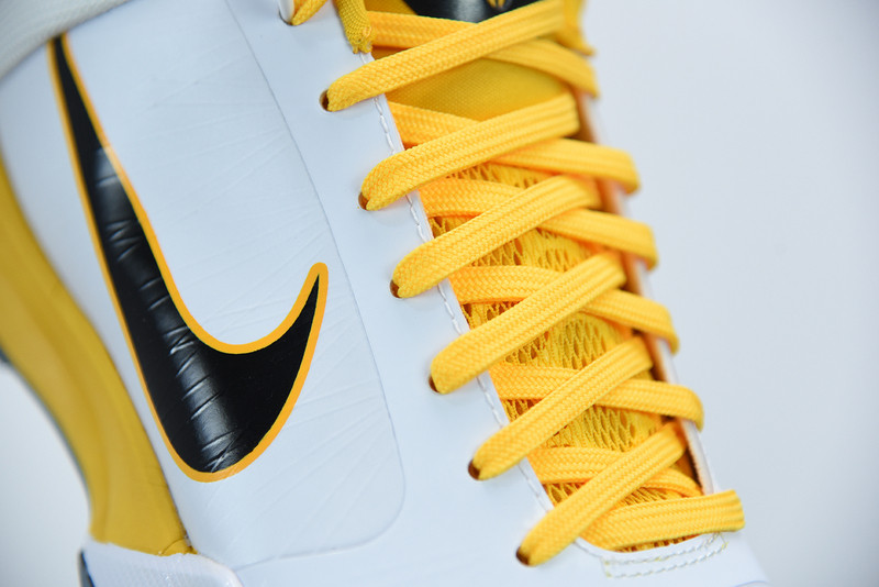 nike zoom kobe 5 white black yellow 386430-104