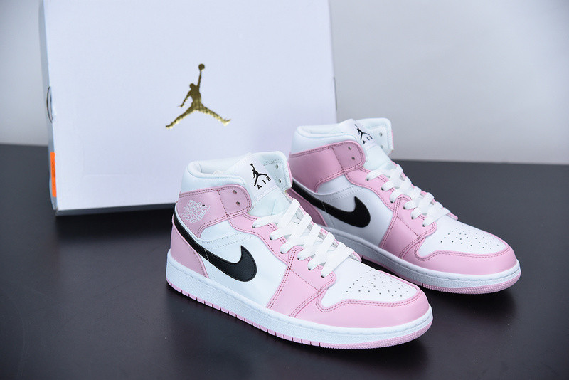 air jordan 1 mid white pink bq6472-500