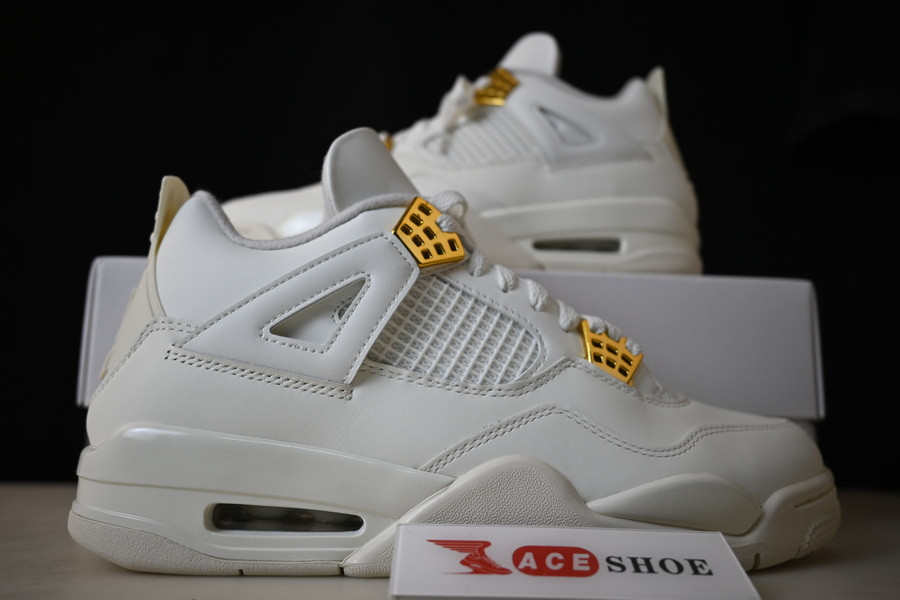 air jordan 4 sail metallic gold black aq9129-170